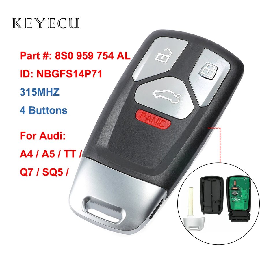 Audi TT 2014–2023 key fob