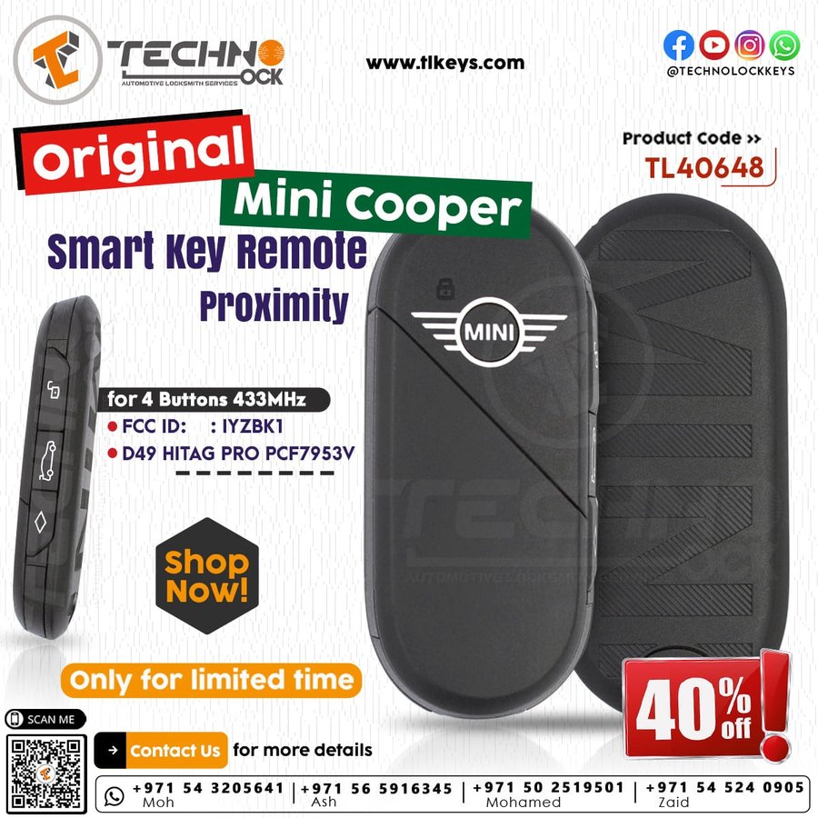 Mini Cooper 2024–2025 key fob