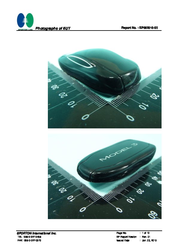 Tesla Model 3 2024–2026 key fob